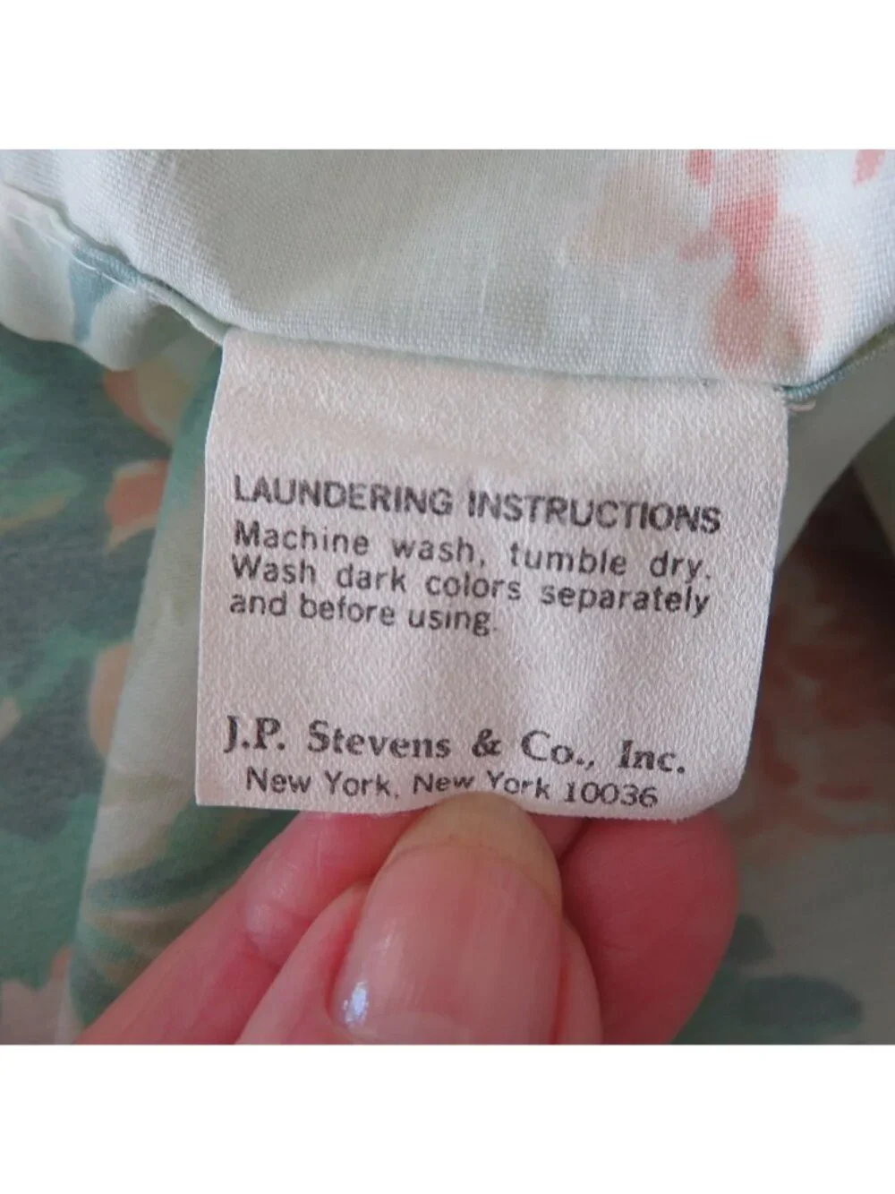 New Vintage Stevens Twin Floral Flat Sheet Ruffled Hem Percale No Iron USA Made